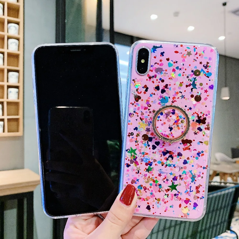 Блестящее кольцо с блестками для huawei P30 Pro, чехол для huawei P20 Lite mate 20 pro Y9 Y7 Honor 20 Pro10I, задняя крышка для телефона