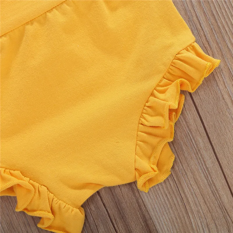 

2020 Brand Infant Baby Girl Clothes 0-24M Rainbow Embroidery Sweet Sleeveless Romper Tops+High Waist Triangle Shorts Summer Set