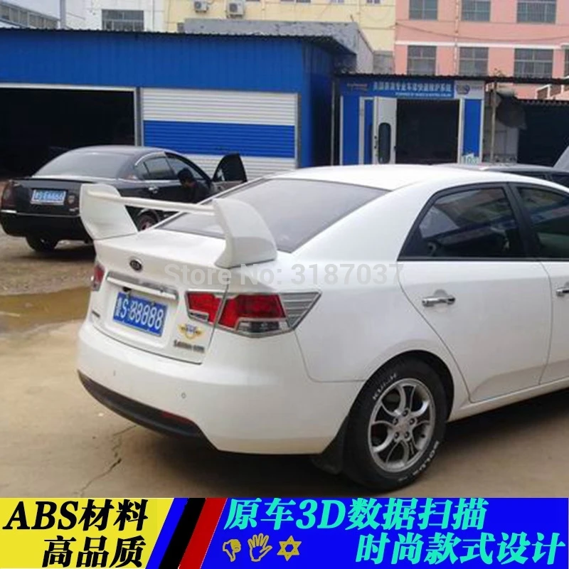 Спойлер для Kia Forte 2010-2013 из АБС-пластика Неокрашенный чехол багажника заднего вида
