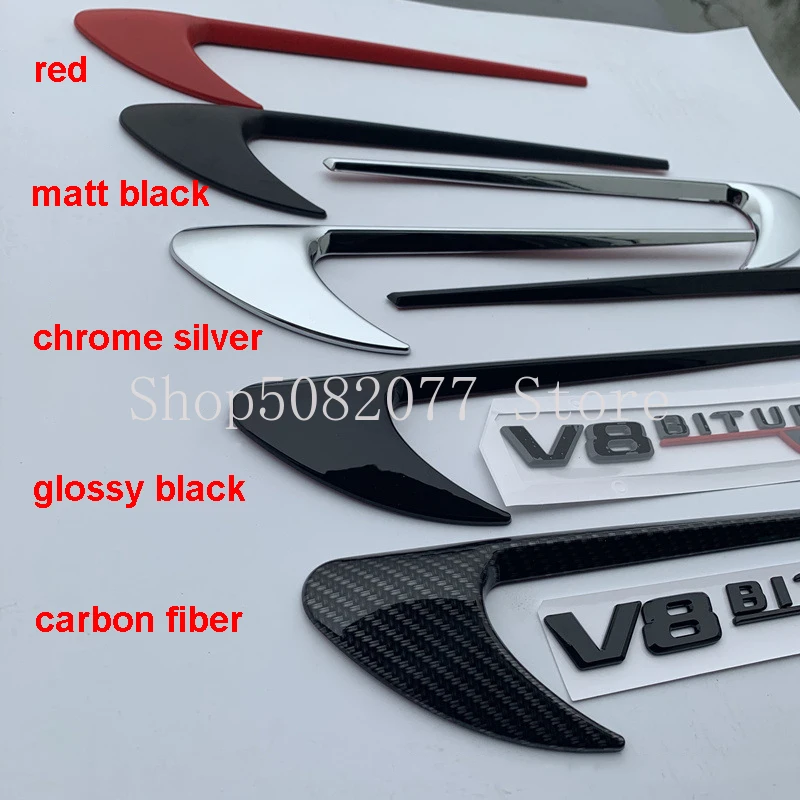 Vent Fender отделка эмблемы лезвие логотип V8 BITURBO 4matic + для Mercedes Benz AMG C200 C300 E300 E400 W213