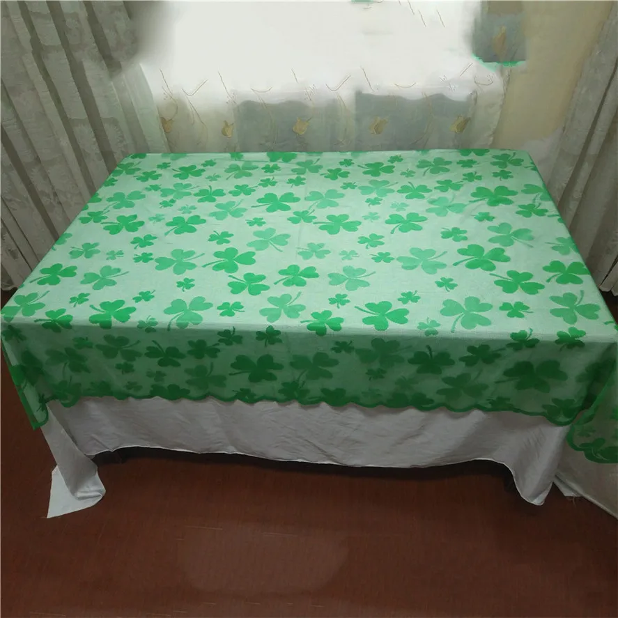 Новая зеленая кружевная скатерть 152x213 см флаг на стол в честь Дня Ирландии