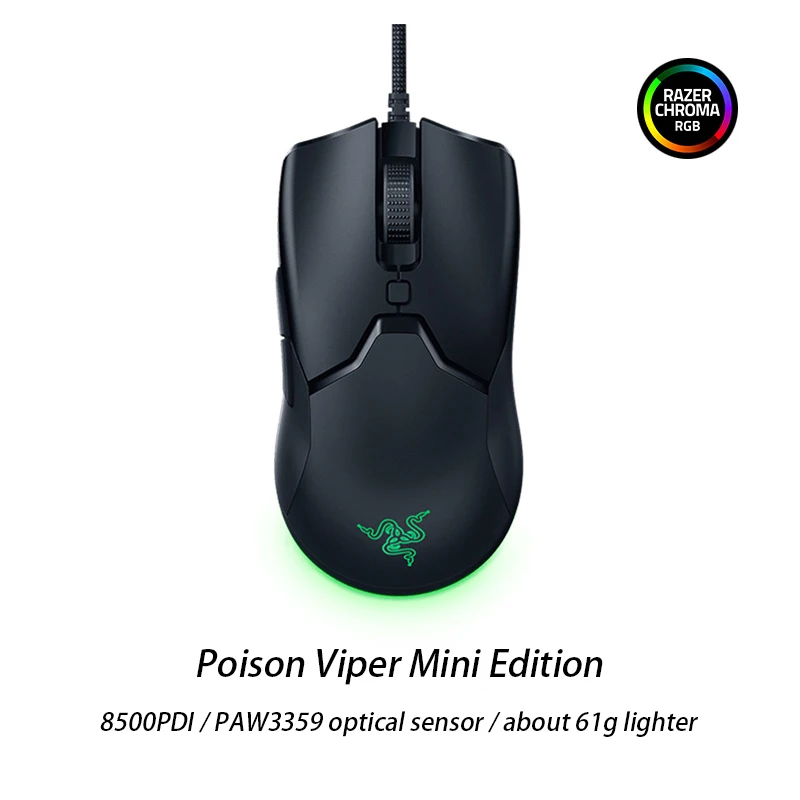 Ультралегкая игровая мышь Razer Viper Mini оптический сенсор 8500 DPI подсветка Chroma RGB 6