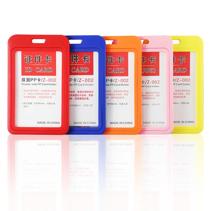 

Double-face Clear PP Plastic Card Holder for School Students Grade Name Office Employees Exhibit Pass ID Badges Holder Lanyard
