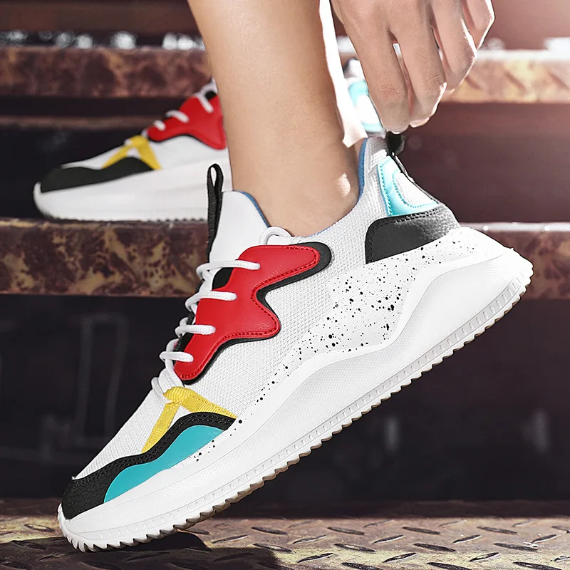

Running Shoes Men 2020 Fashion Super Light Breathable Chunky Sneakers Men Shark Sneakers Outdoor Colorful Mesh Sport Shoes Men