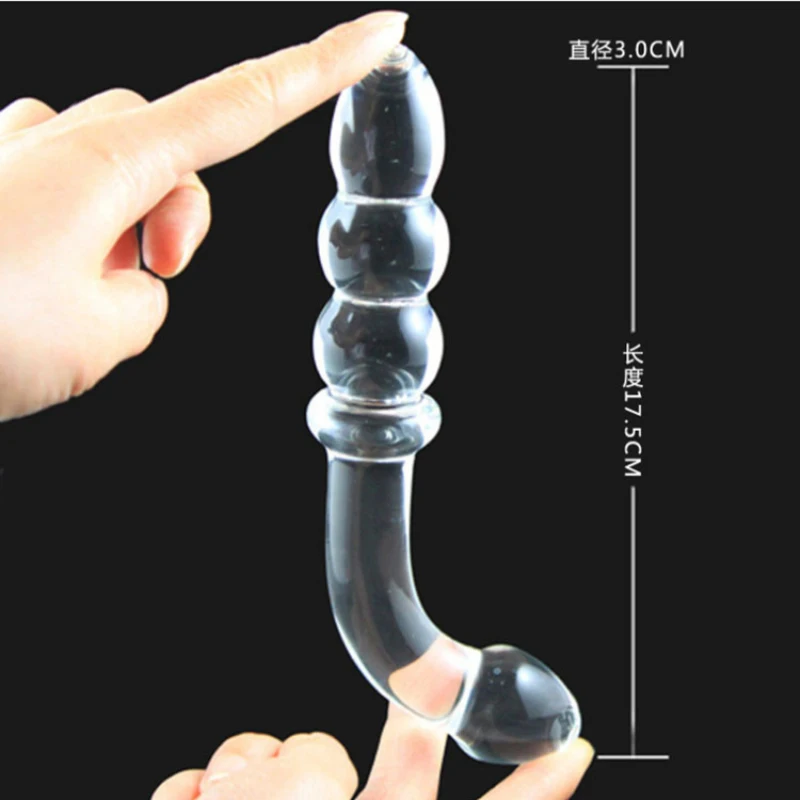 Pink Glass Dildo for Woman Vagina Anal Butt Plug Beads Ctystal Double Penis Dick Cock Sex Toys Men Adults Product Shop | Красота и