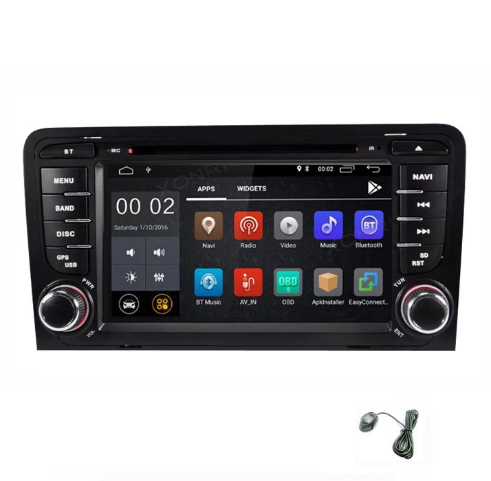 with mic phone Платформа Android автомобильный радиоприемник 2 Дина DVD плейер gps радио мультимедиа для Audi A3 8P S3 RS3 2003 2004 2005 2006 2007 2008 2009 2010 2011 - Цвет: with mic phone