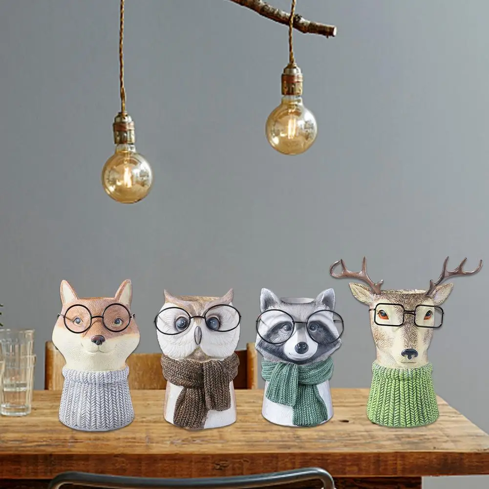 

Cute Animal Succulent Planter Small Animal Flower Pot Resin Garden Animal Glasses Vase Planter Ornaments Suitable for Home Offic