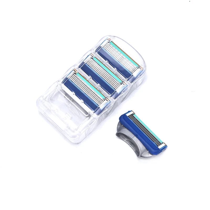 

4Pcs/lot Safety Razor Blade For Men Face Care 5Layers Shaving Cassette Stainless Steel Safety Blades Suit Hair Remover Tool