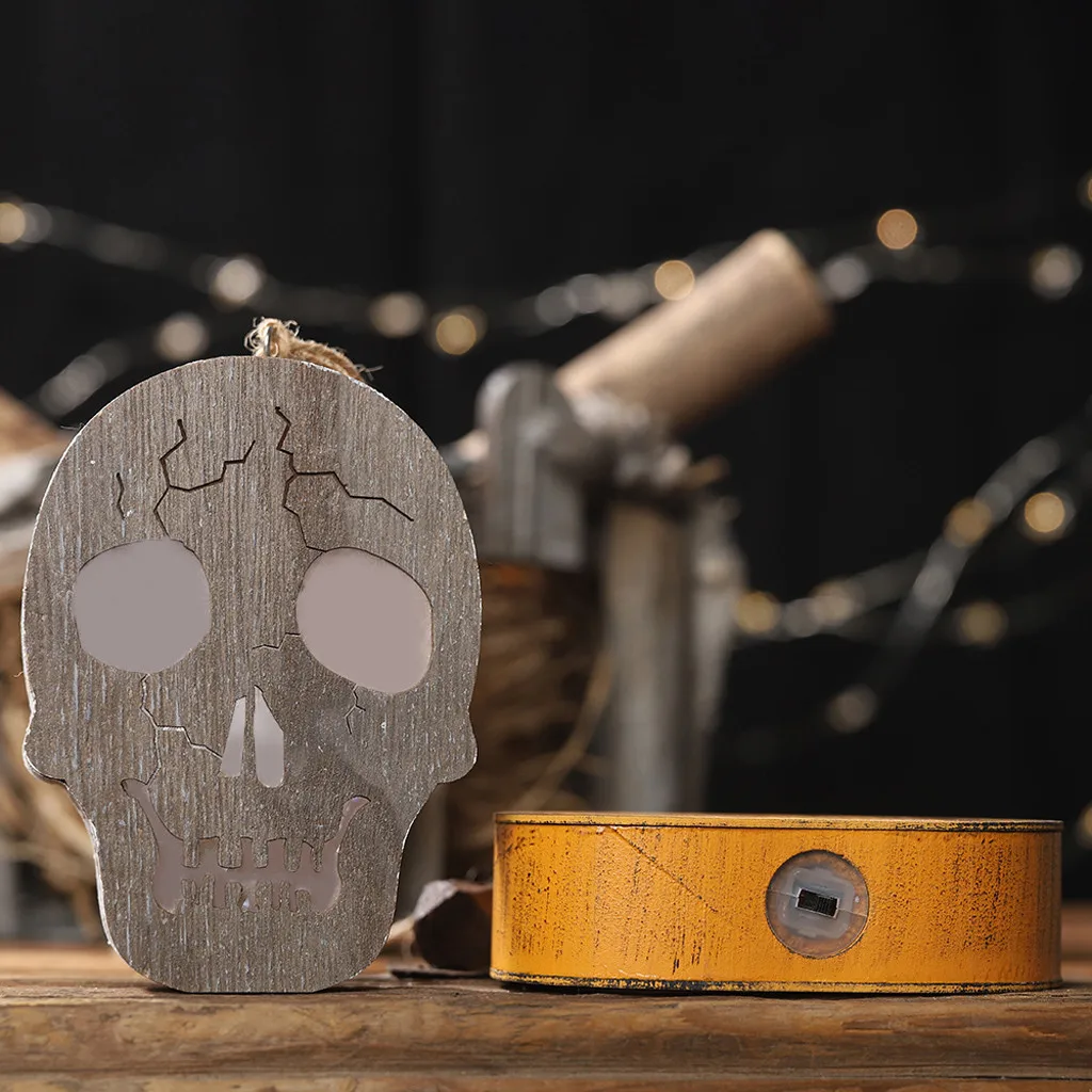 2020 оригинальный Гирлянда Хэллоуин фонарь Ужас Череп Тыква подвеска деревянный