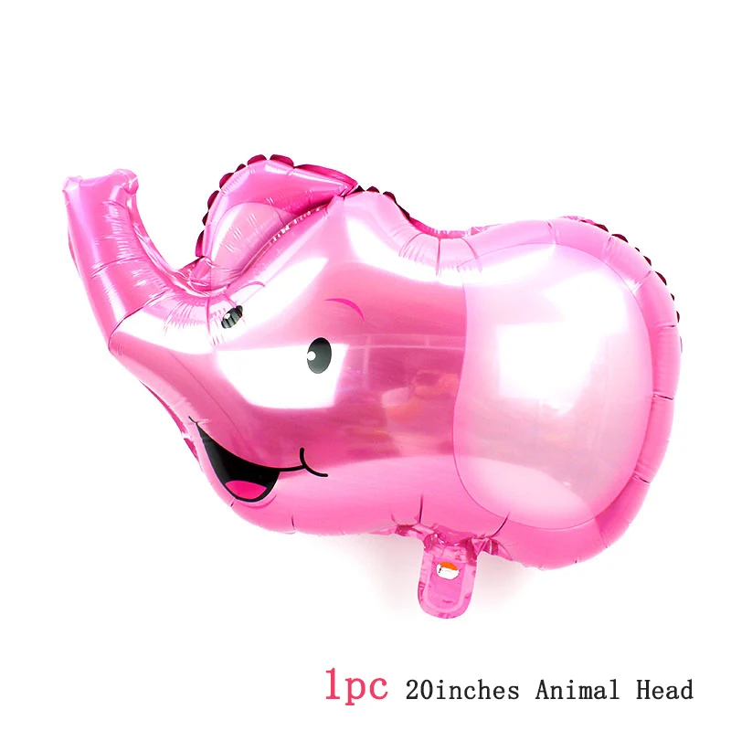 20inch pk Elephant Лесные гелиевые шары в форме животных для дня рождения принадлежности лиса Ежик белка енот воздушный шар из фольги Детские вечерние принадлежности - Цвет: 20inch pk Elephant