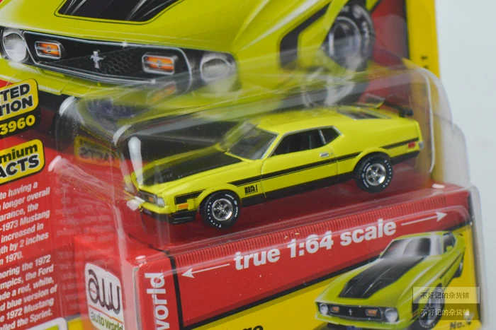 Авто World AW Cars 1972 Ford Mustang Mach 1 1/64 масштаб коллекция металл литье под давлением модель