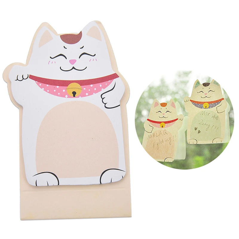 

1Pcs New Stationary Planner Stickers Lucky Cat Maneki Neko Memo Bookmark Sticky Notes