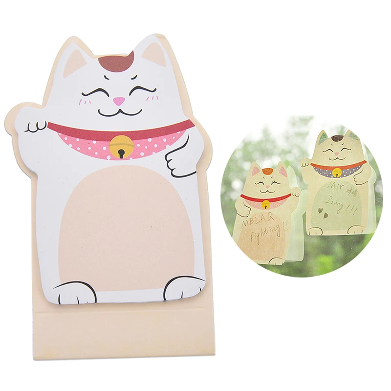

1 шт. новый стационарный наклейки для ежедневника Lucky Cat манэки-нэко \ Закладка Мемо бумаги для заметок на клейкой основе