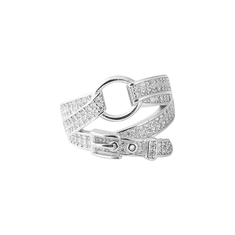 

Copper Alloy Creative Belt buckle Ornaments Size Adjustable wedding/engagement jewelry ring for women wholesale