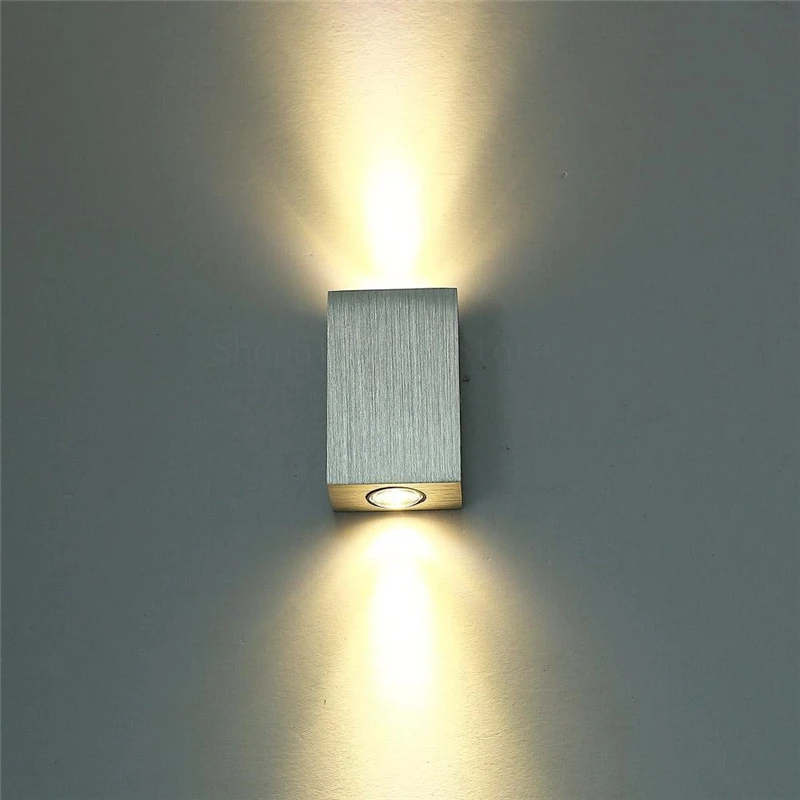 

2W Aluminum Alloy Silver Double Heads Wall Lamp LED Lights Aside Corridor Living Room Decoration Bedside Room Decor Mirror Light