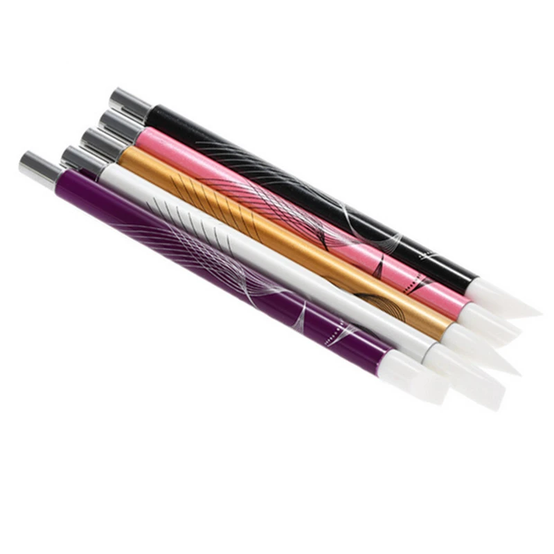 5 шт./компл. новинка металлическая силиконовая кисть для дизайна ногтей акриловая