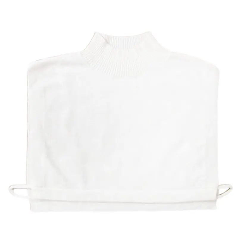 

Women Winter Sweater Decorative False Fake Collar Ribbed Knit Turtleneck Stand Collar Adjustable Stretchy Half-Shirt Crop Top