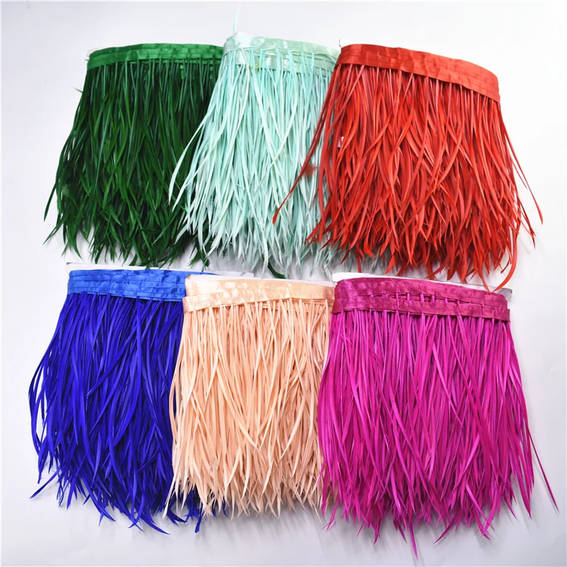 

1Meters Pruning Goose Feathers Trims Ribbon Fringe feather trim 6-8" White Pheasant Feather for Crafts Wedding Decoration Plumas