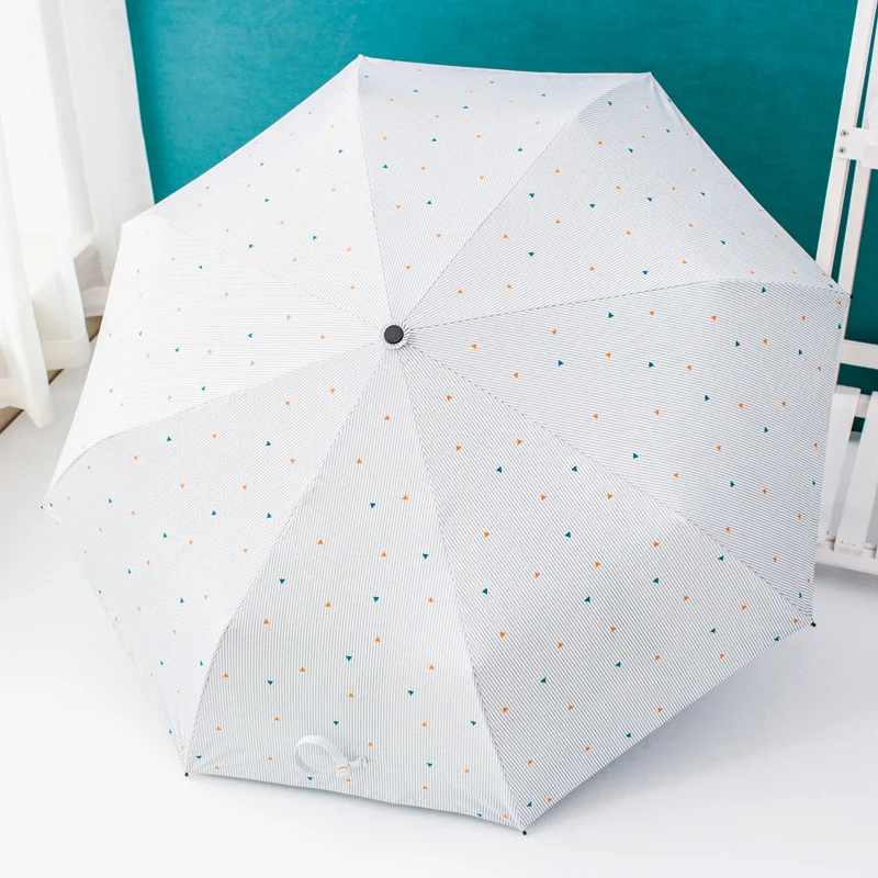 Складной Карманный Зонт в белую полоску ветрозащитные дождевые зонтики форме