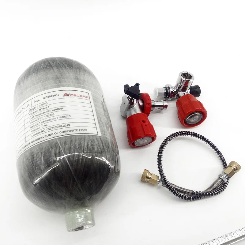 Tank-valve-station-D AC52061 2L CE 300Bar Пейнтбол PCP мини бак для подводного плавания из углеродного волокна цилиндр для Pcp регулятор AirGun Airforce Condor Pcp пневматическая винтовка - Цвет: Tank-valve-station-D