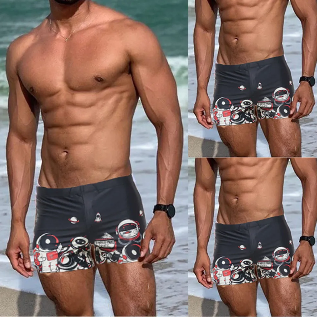 Модные мужские шорты одежда для плавания Повседневная пляжная плавки с принтом
