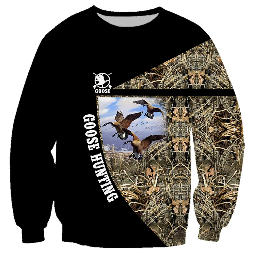 

CLOOCL Animals Sweatshirts 3D Graphics Goose Hunting Sportswear Fashion Splicing Pullovers Funny Casual Men for Women Clothing