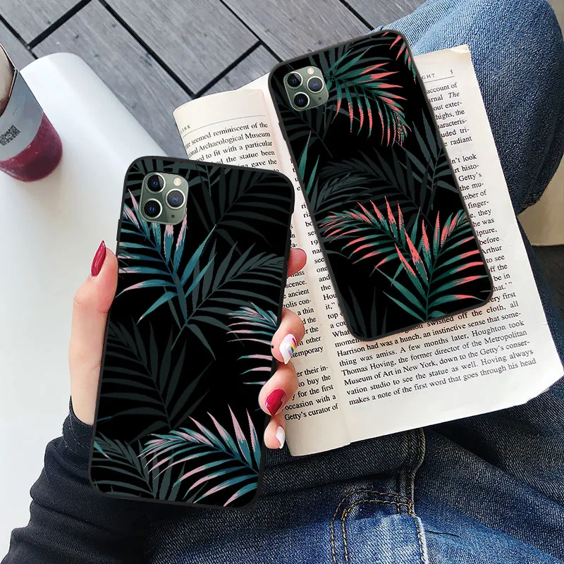 hot art banana leaf phone case for iphone 12 11 13 pro max xr xs max 6s 7 8 plus x se 2020 luxury soft silicone back cover free global shipping