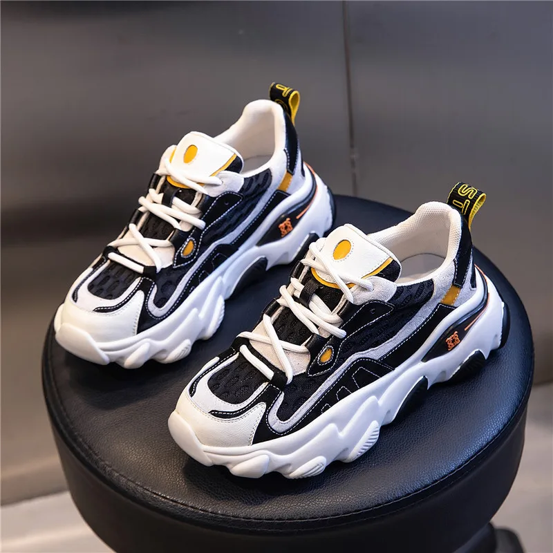 

Women's Chunky Sneakers Thick Bottom Platform Vulcanize Shoes Fashion Breathable Casual Running Shoe for Woman Female