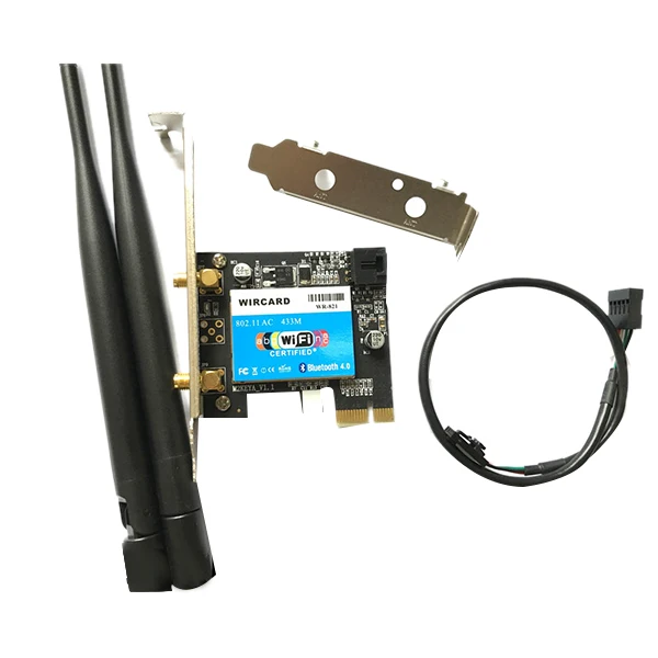 Двухдиапазонная беспроводная карта Wlan Wi Fi Bluetooth 433 Мбит/с 802.11A/B/G/N/Ac 2 4/PCI EX1 BT 4 0 для