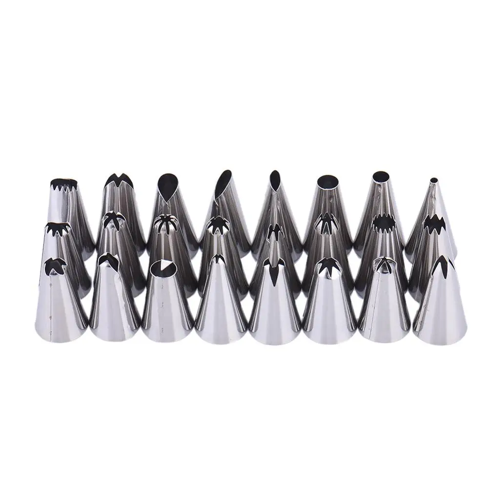 24 PCS Set Инструменты для украшения торта 48 шт./компл. хорошее качество Нержавеющая сталь Обледенение Советы набор для выпечки тортов приспособление для выпечки аксессуары - Цвет: 24 PCS Set
