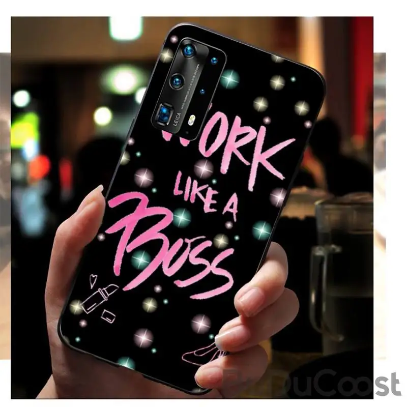 

Girl Wife Mom boss King queen TPU black Phone Case Hull For Huawei P9 10 20 30 40 P Smart 20lite 2019 P30 lite Pro P9 lite 2017