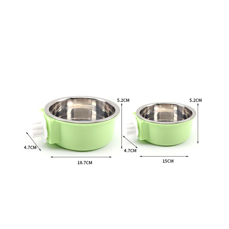 

Pet Bowl Hang Stationary Dog Cage Feeder Bowls Stainless Steel Dog Cat Hanging Bowls Durable Puppy Kitten Supplies