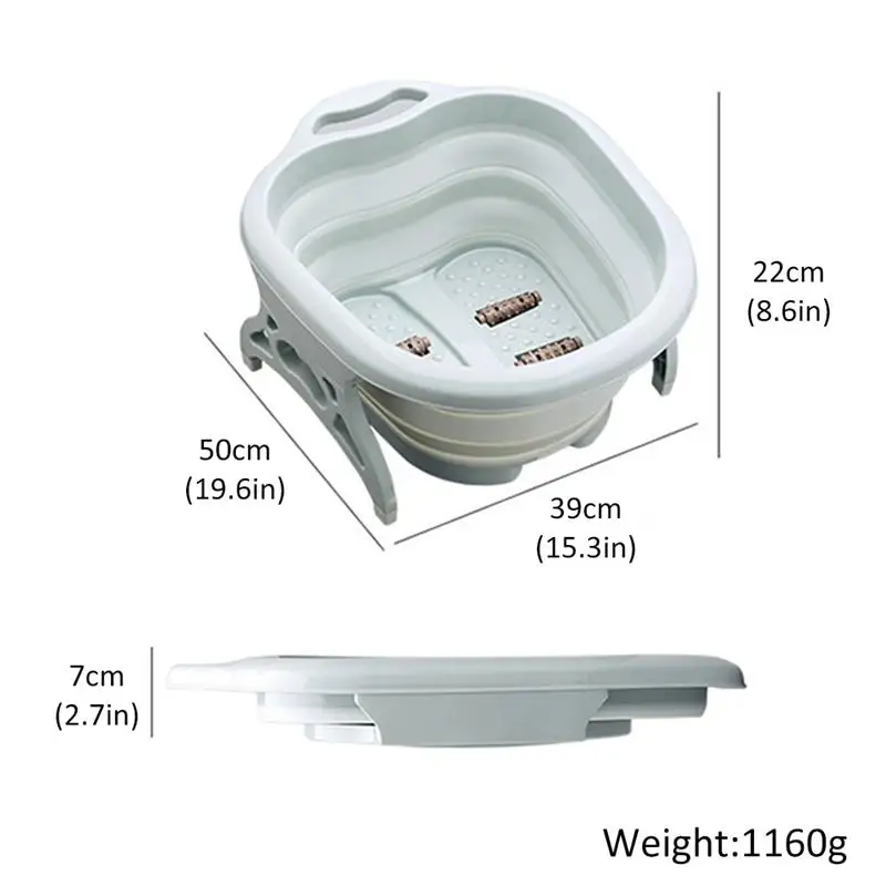 

Plastic Foldable Bucket Foot Bath Bucket Bathroom Foot Wash Basin Laundry Buckets Collapsible Footbath Plain Foaming Massage Tub
