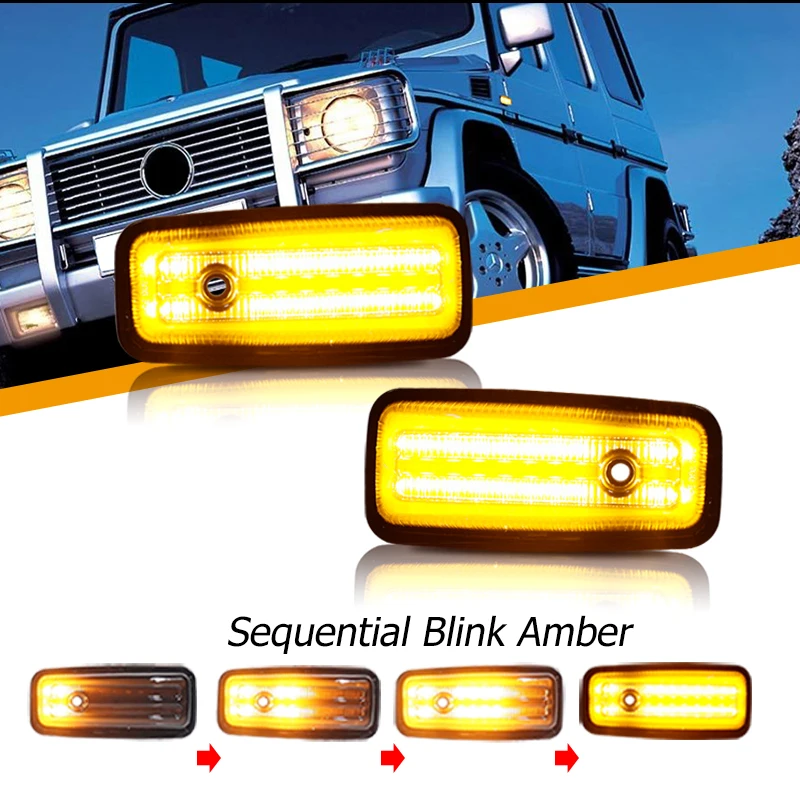JDM динамический Ambe светодиодный боковой маркер для Mercedes-Benz G-Class W463 W461 G500 G550 G55 G63 G65