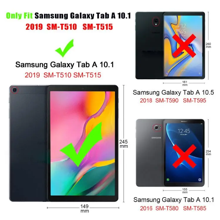 Чехол для планшета samsung galaxy Tab A 10,1 SM-T510 SM-T515 T510 T515 чехол-подставка для galaxy Tab A SM T510 держатель для ручки