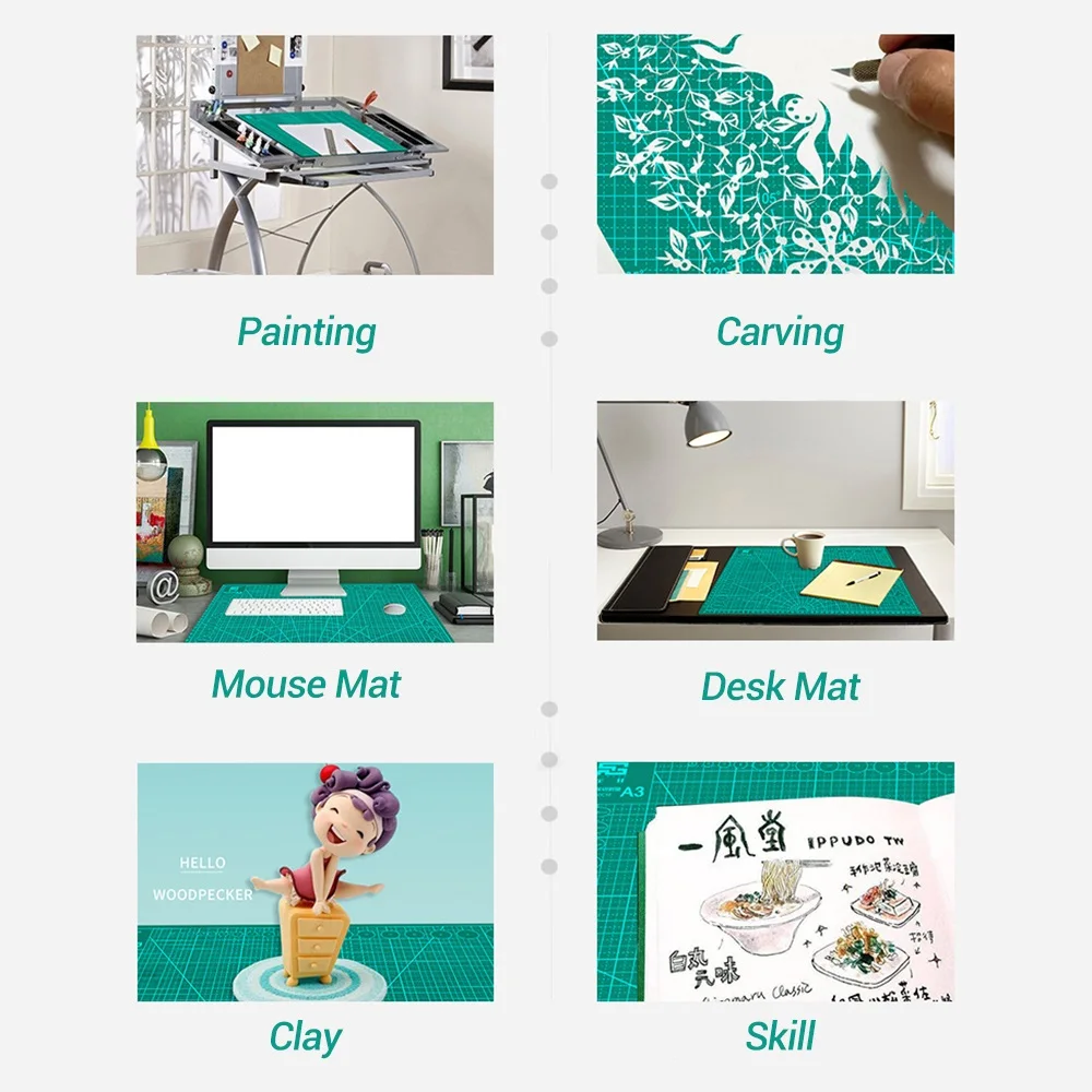 

A3/A4 Double Side PVC Cutting Mat Patchwork Self Healing Board Pad DIY Leather Tool For Art Sewing Leathercraft