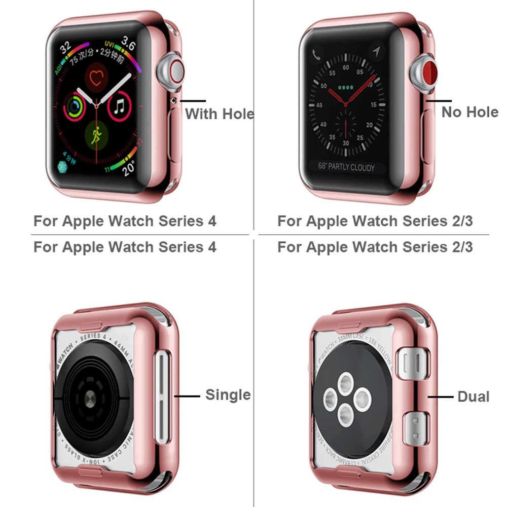 Смарт-часы Мягкая Обложка для Apple Watch Series 2 3 4 360 ° полный охват Защитный чехол Экран