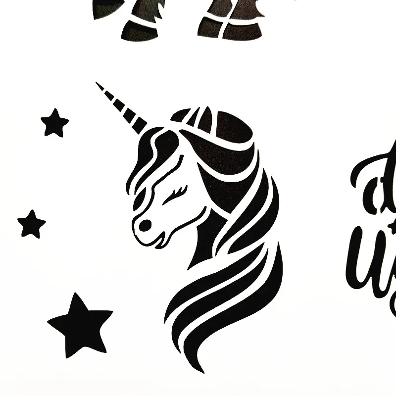 DIY Painting Smart Unicorn Design Reusable Stencil Templates For Wall Furniture Fabric painting Decor Scrapbooking Stamp Cards |