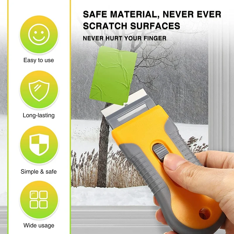 

Wheel Decal Eraser Plastic Double Edged Razor Blades Scraper Rubber Eraser Wheel Car Decal Sticker Remover Set