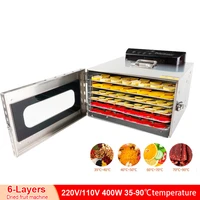 220v 6 layer stainless steel food dehydrator fruit dryer for vegetable dried fruit pulp and mushroom drying