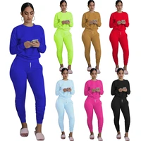 thicker version of european and american solid color pleated sweatpants suit with pockets