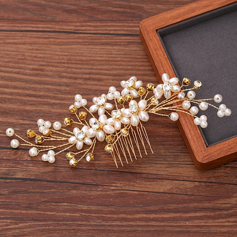 Женская расческа для волос украшение свадебные аксессуары стразы жемчуг
