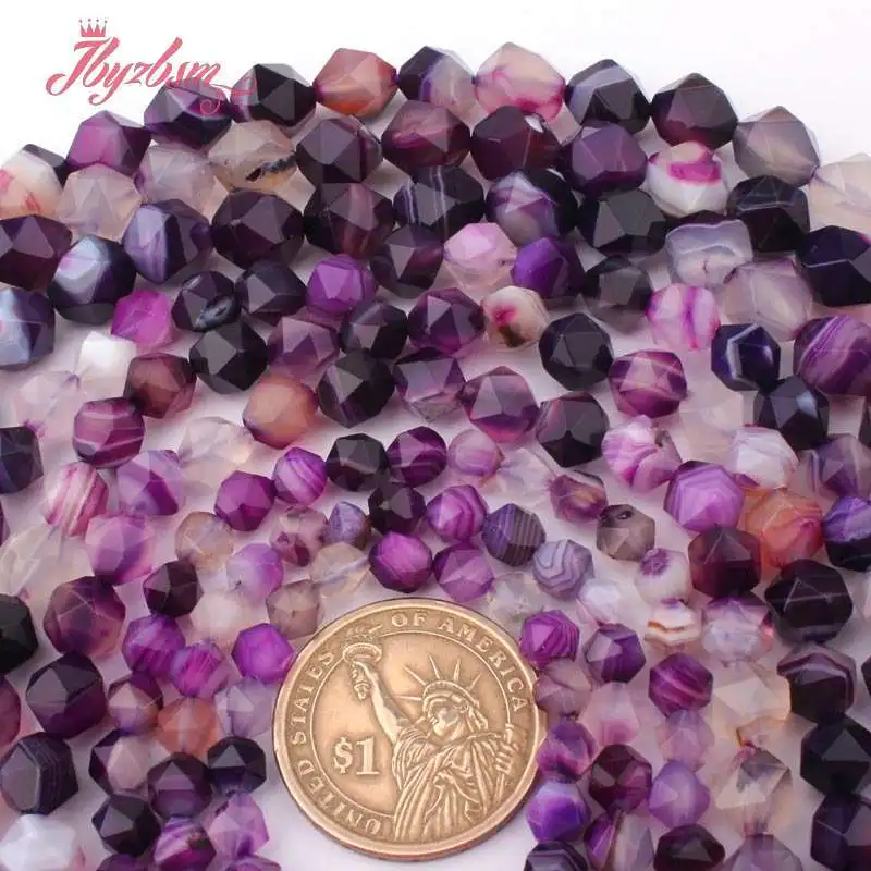 Бусина-разделитель из фиолетового граненого агата, 15 дюймов