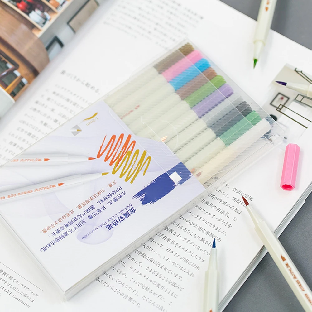 10 шт. Студенческие маркеры цвета &quotметаллик&quot для каллиграфии DIY Фотоальбом