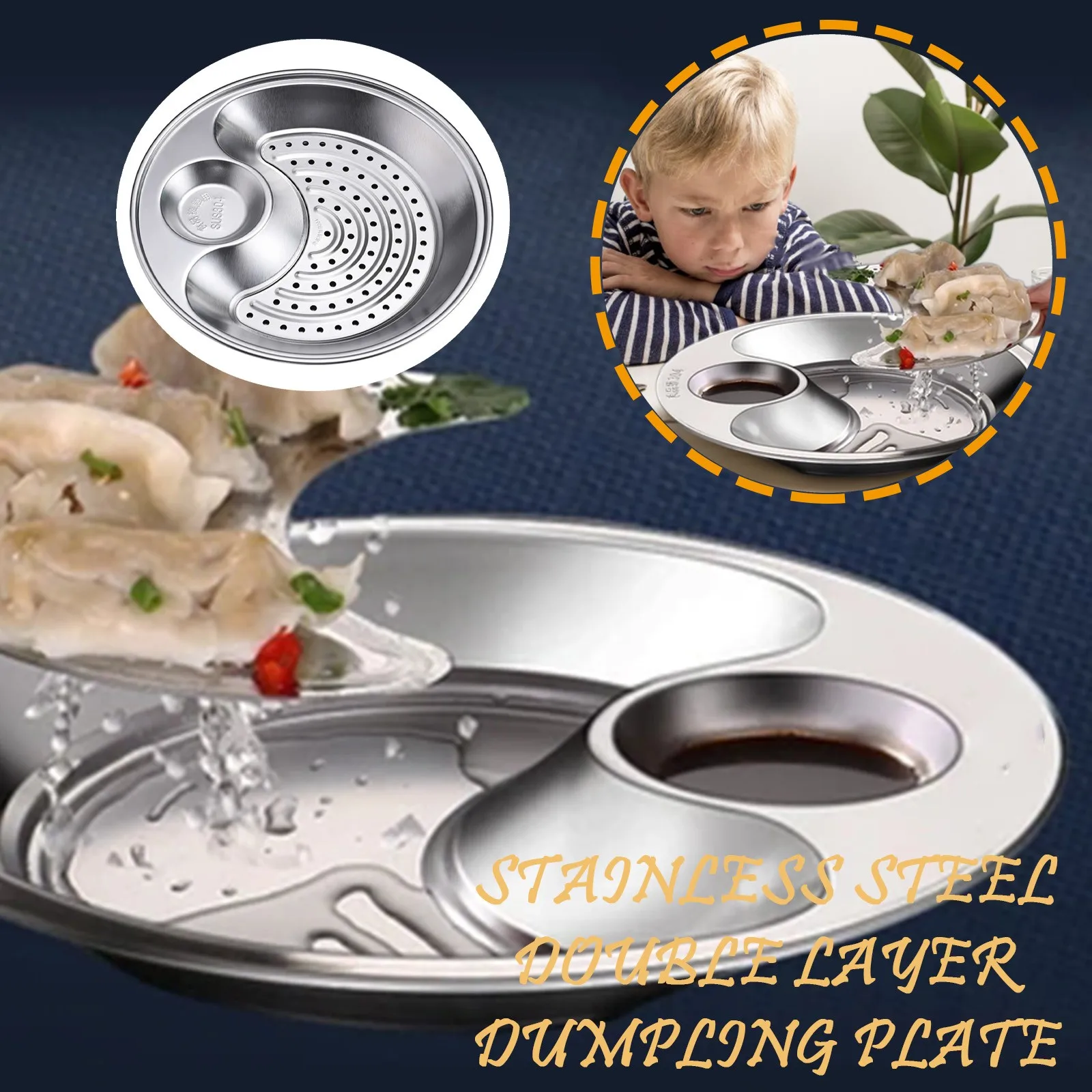 Толстой подошве с круглым носком в Нержавеющая сталь уксус блюдо тарелка для