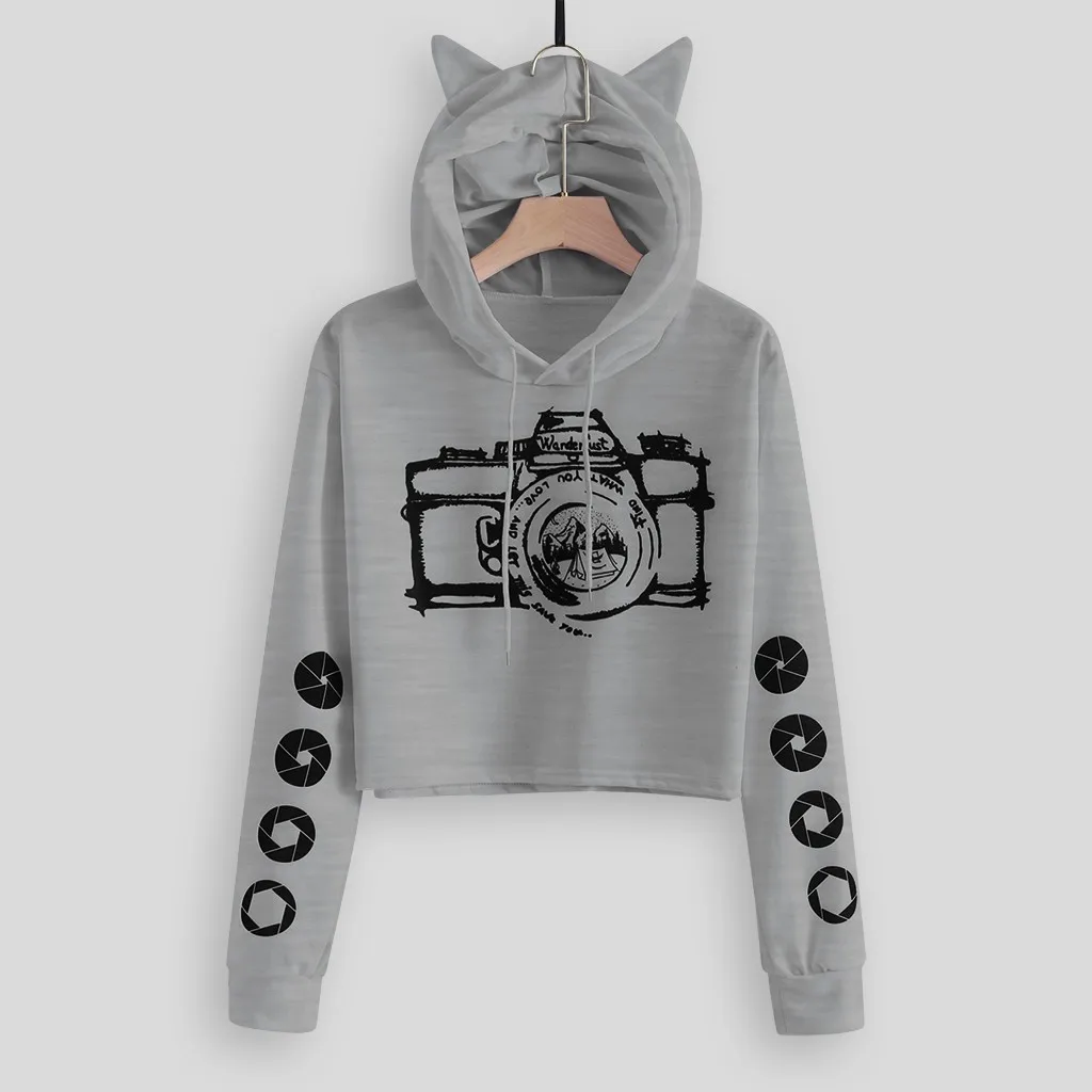 Свитшот женский с длинным рукавом и передним карманом|Женские толстовки