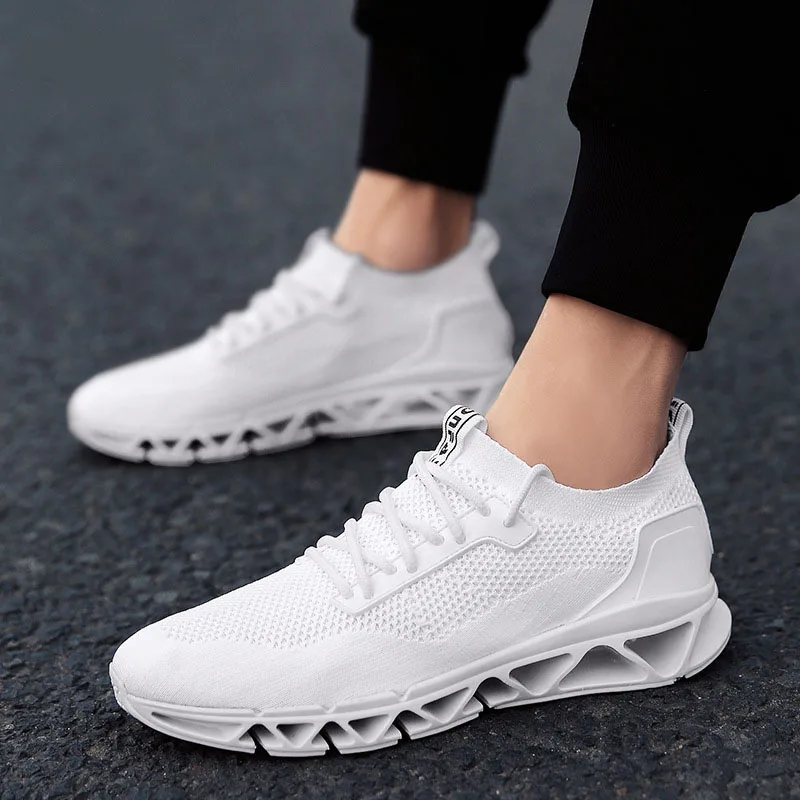 New Men Sports Breathable Running Shoes Solid Color When Flying Woven Casual Size 39-44 Autumn | Обувь
