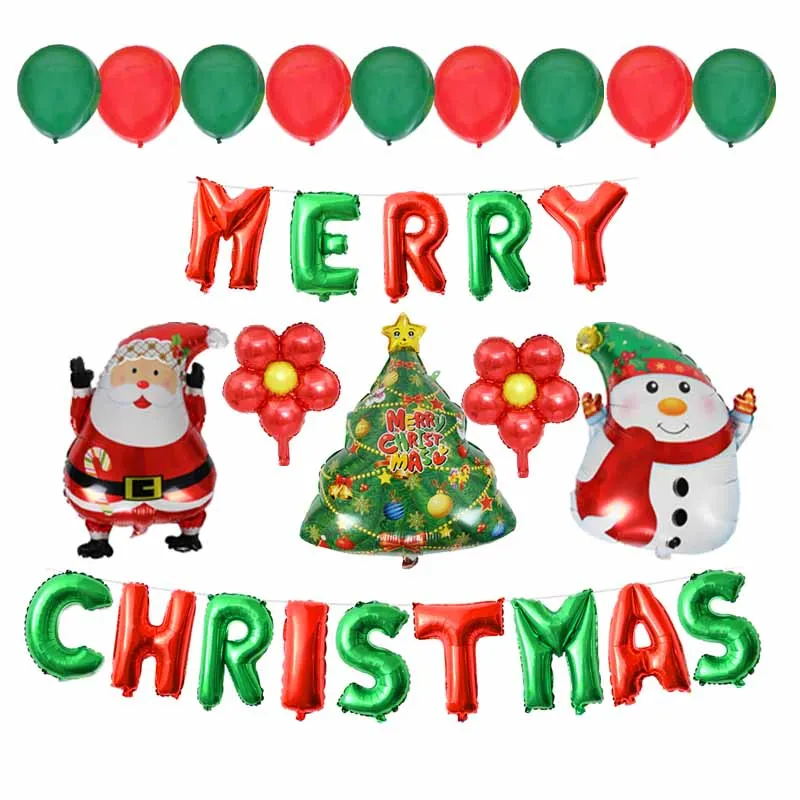 

Merry Christmas Balloons Santa Clause Snowman Tree New Year Christmas Balls Christmas Decoration Xmas Ballons Holiday Gifts
