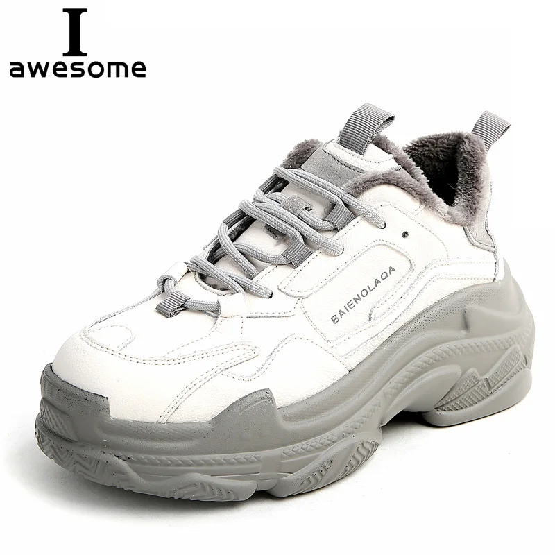 Женская обувь из натуральной кожи на толстой подошве Новинка 2019 года женские