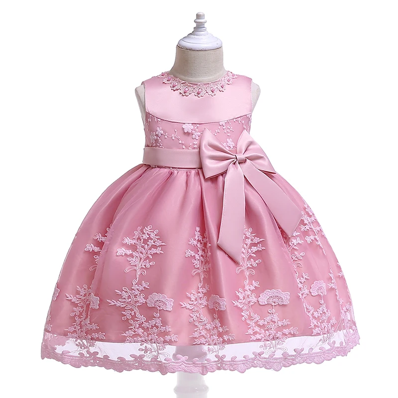 Платье принцессы с бантом на крестины для первого дня рождения Платье-пачка